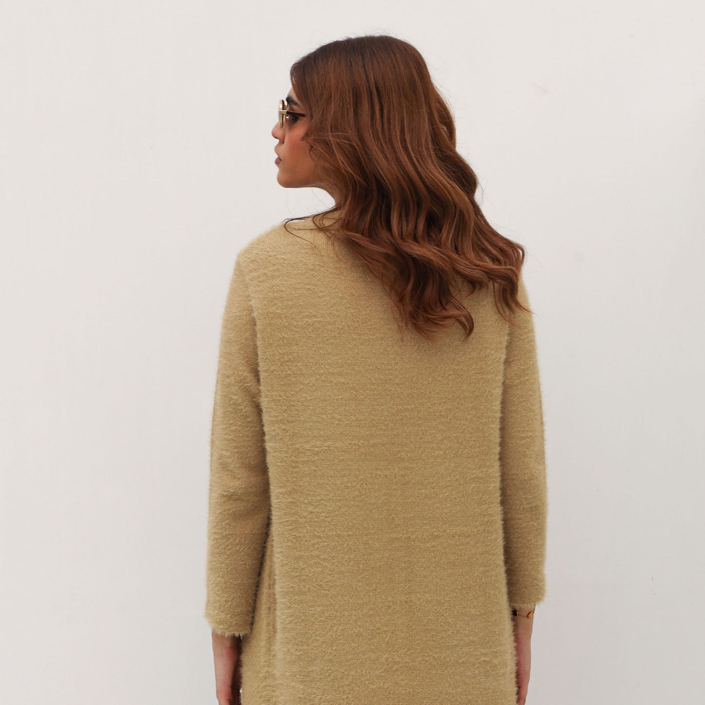 Fur Drape Long Sweater