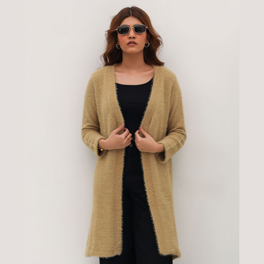 Fur Drape Long Sweater