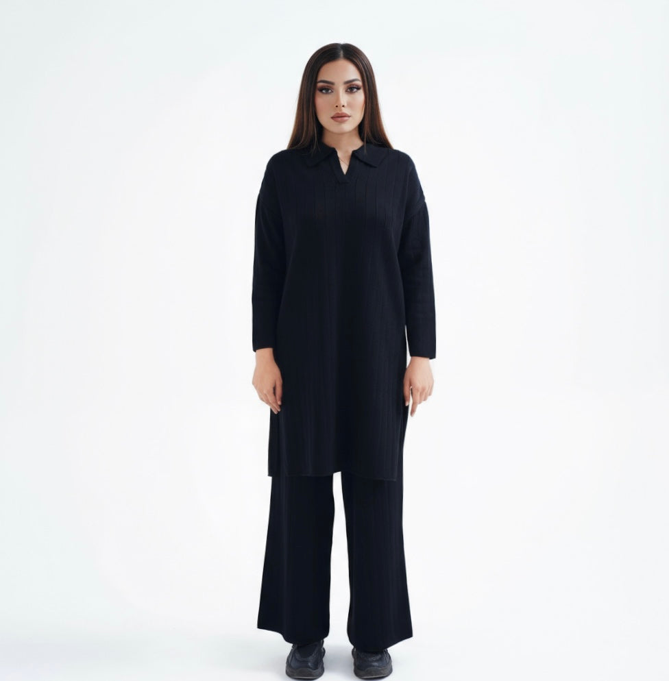 Noir Rib Co-ord Set