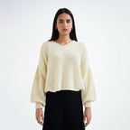 Ivory V-neck Jumper