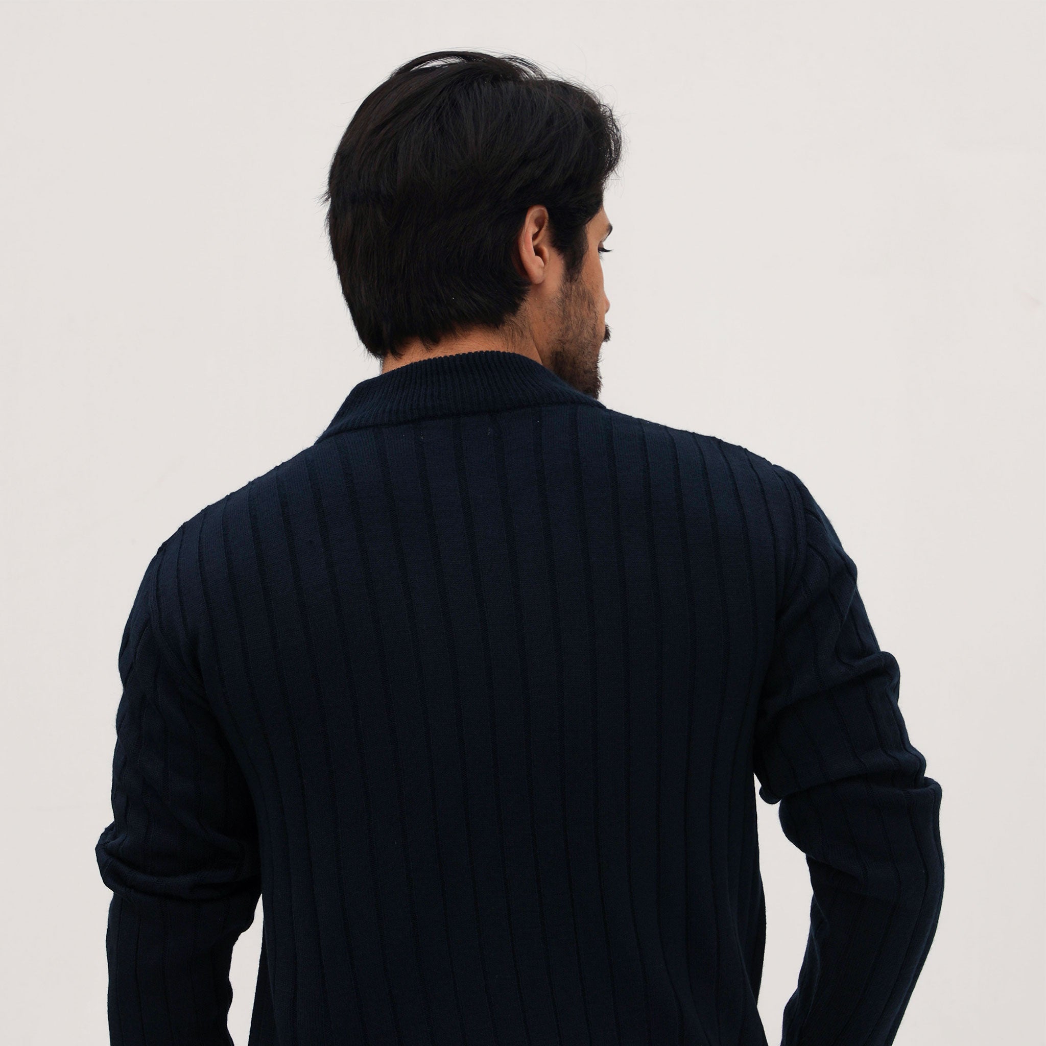 Deep Navy Mock-neck