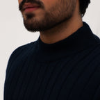 Deep Navy Mock-neck