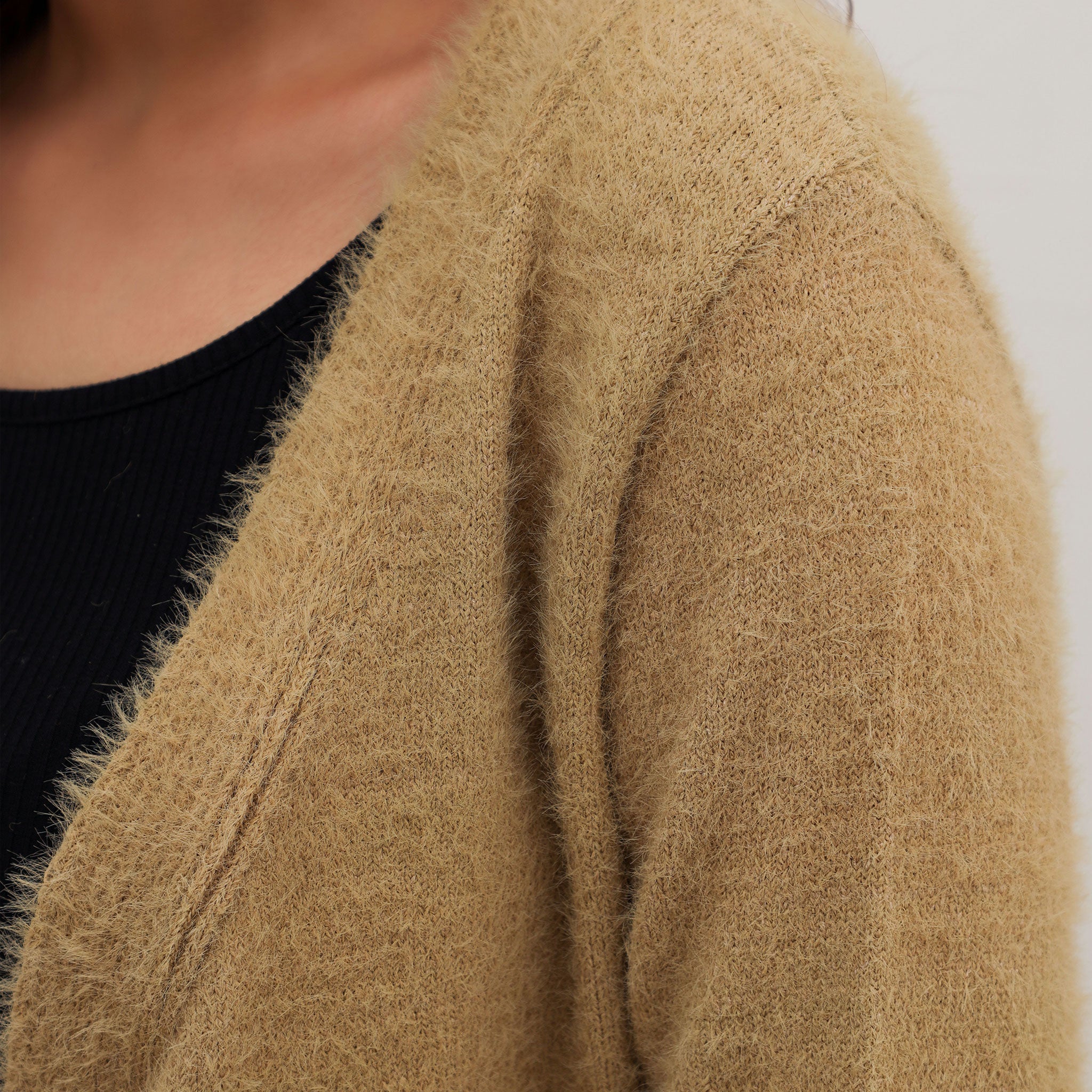 Fur Drape Long Sweater
