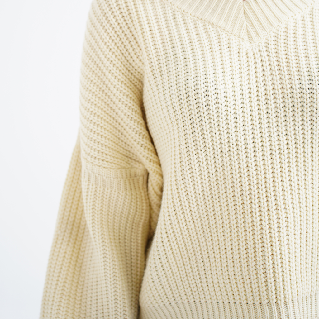 Ivory V-neck Jumper